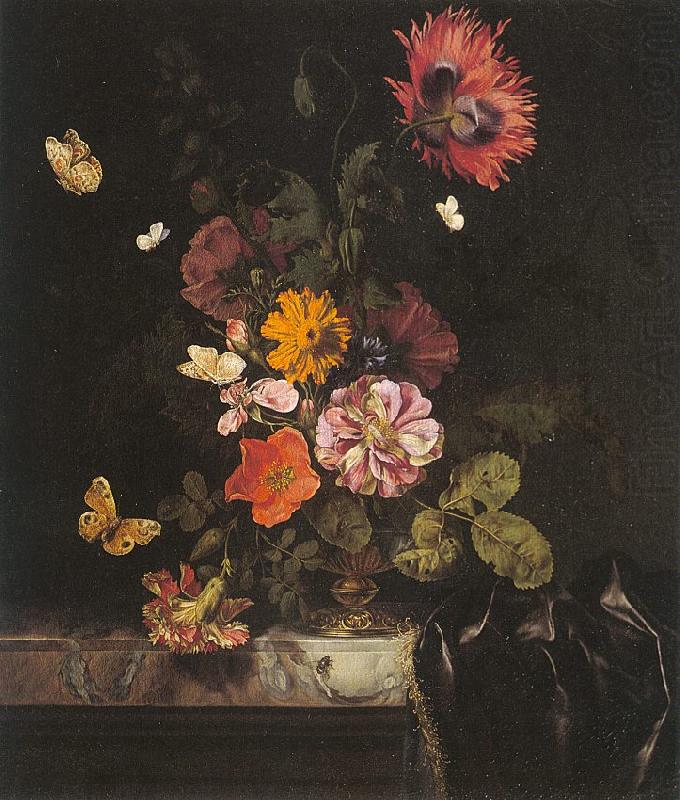 Flowers in a Gold Vase, Lachtropius, Nicolaes